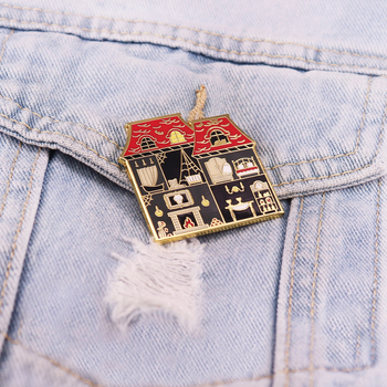 Szellemváros Kísértetház Horror Halloween Zománc Bross Jelvény Divat Személyiség Hátizsák Dekoratív Gallér Kitűző