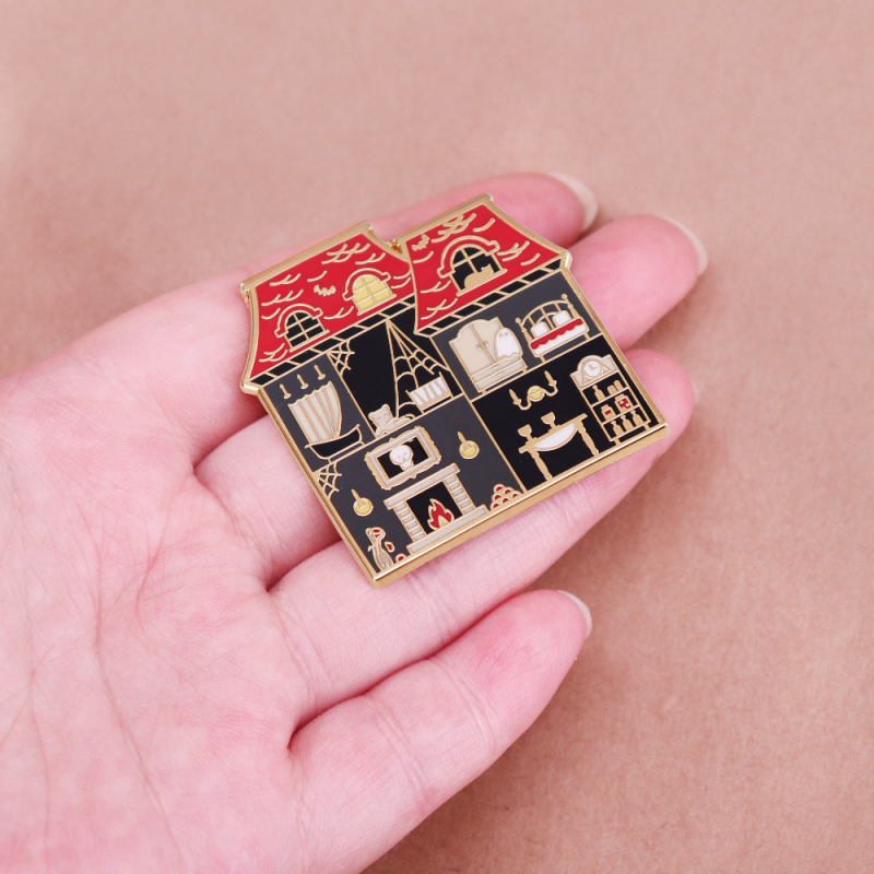 Szellemváros Kísértetház Horror Halloween Zománc Bross Jelvény Divat Személyiség Hátizsák Dekoratív Gallér Kitűző