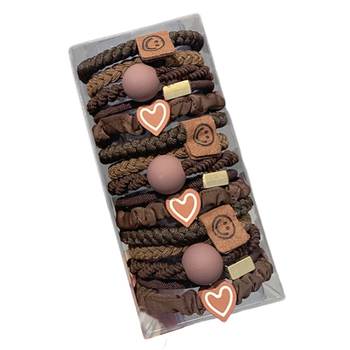 Γυναικεία, αναβαθμισμένη, χοντρή, καφέ λαστιχένια κορδέλα αλογοουρά 5 τεμαχίων, απλή, μη τραυματιστική, ανθεκτική, αξεσουάρ μαλλιών