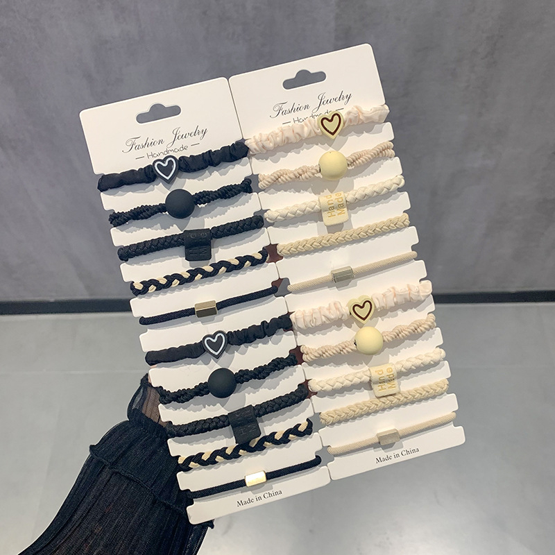 Γυναικεία, αναβαθμισμένη, χοντρή, καφέ λαστιχένια κορδέλα αλογοουρά 5 τεμαχίων, απλή, μη τραυματιστική, ανθεκτική, αξεσουάρ μαλλιών