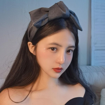 Κορεάτικο στυλ Γαλλικό στυλ Υπερμεγέθης κορδέλα μεσαίου τόξου Αξεσουάρ μαλλιών Κόμπος Στάμπα μαλλιών Κομψή ρετρό κορδέλα με φαρδύ γείσο για γυναίκες