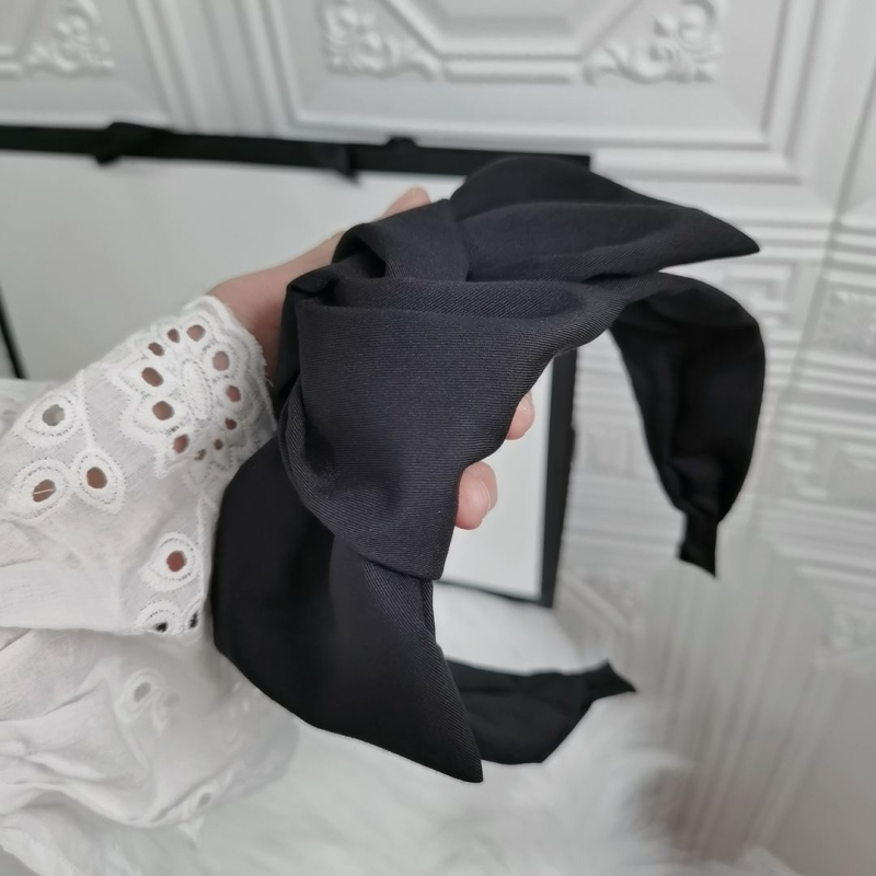 Koreai stílusú francia stílusú túlméretezett középső masni fejpántos hajkiegészítők, csomózott hajbélyegző, elegáns retró széles karimájú fejpántos fejdísz nőknek