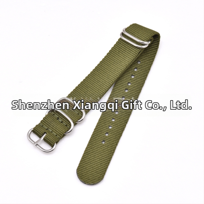 Kvaliteetne viie rõngaga nailonrihmaga ühevärviline lõuendist kellarihm 18 20 22 24 mm ühevärviline kootud käevõru laos.