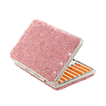 Határokon átnyúló, gyémántokkal kirakott, fém, hordozható, női, kreatív, új, bőr, finom, durva, univerzális cigarettatartó