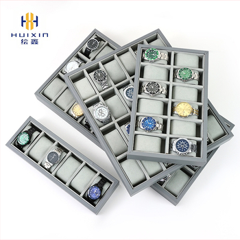 Hall PU nahast kellade vitriinkapp suure mahutavusega 30 ruudustikuga kellade vitriinkapp meeste ja naiste käevõrude hoiustamiseks