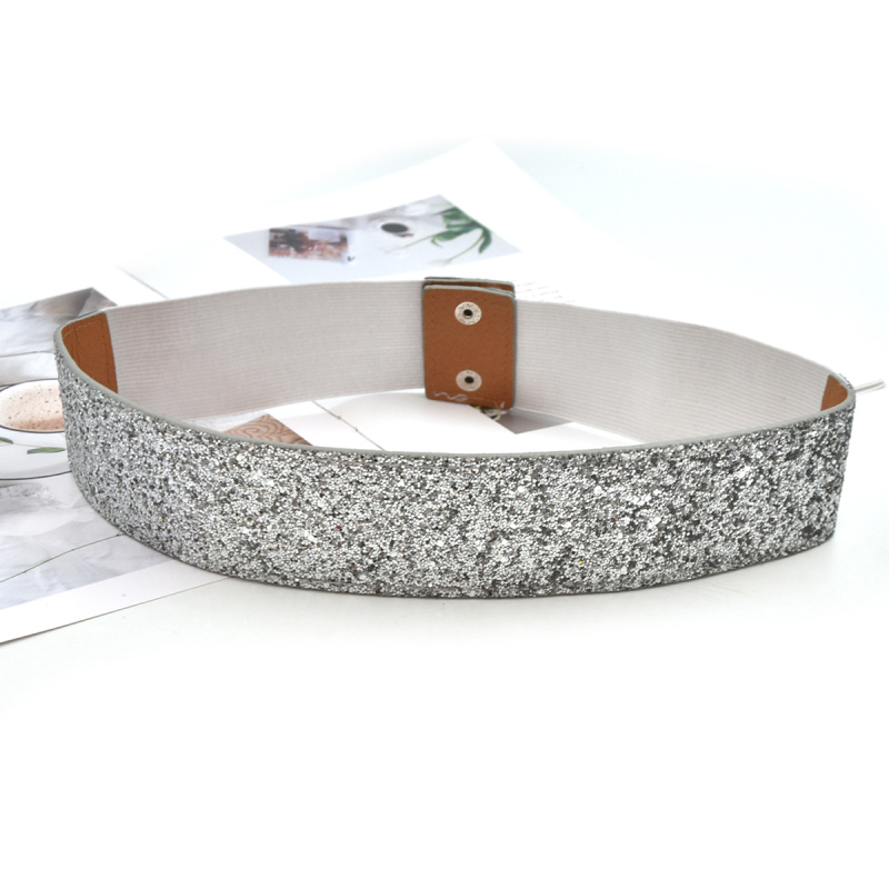 Elegáns flitteres széles öv divatos egyszínű rugalmas öv klasszikus ruhakabát női derékpánt