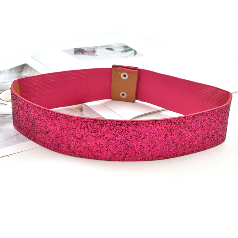 Elegáns flitteres széles öv divatos egyszínű rugalmas öv klasszikus ruhakabát női derékpánt