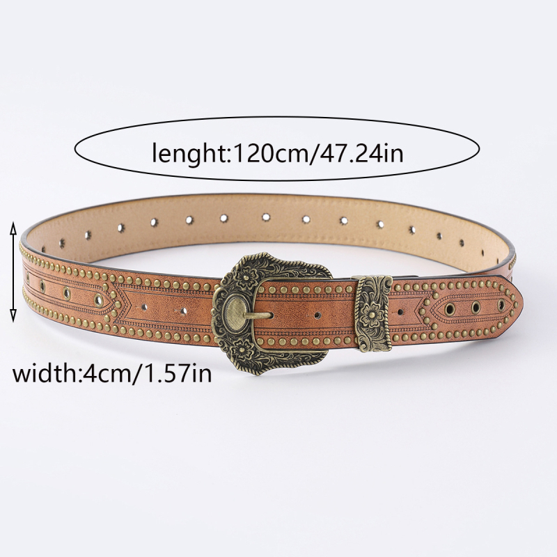 Bohém retró öv, férfi western stílusú kalapöv, női dizájn, fémcsatos farmer kalapöv, pu öv