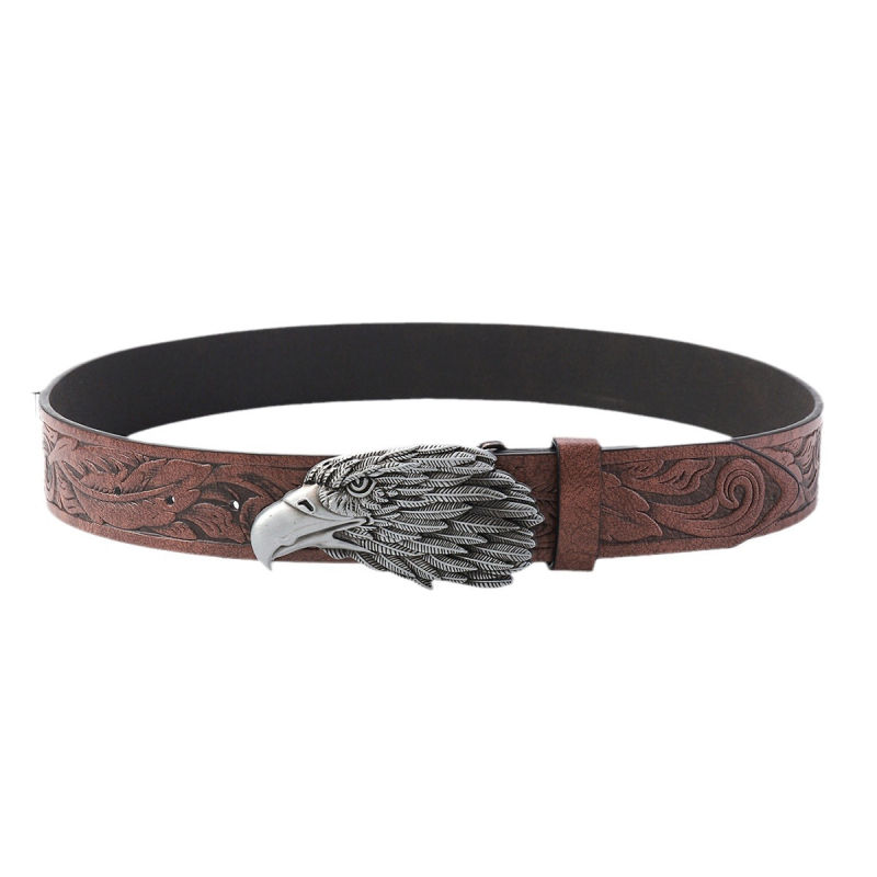 Bohém retró öv, férfi western stílusú kalapöv, női dizájn, fémcsatos farmer kalapöv, pu öv