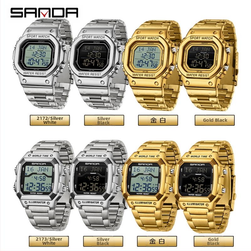 Електронен часовник Sanda, Близкия изток, трансграничен отметка, компас, безшумен многофункционален часовник за напомняне за време