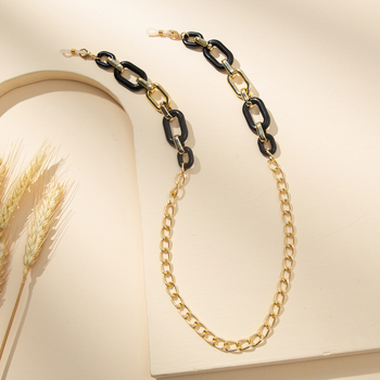 Μοντέρνα δημιουργικά κορδόνια γυαλιών με μεταλλικό χρώμα, αντιολισθητική αλυσίδα γυαλιών, γυναικεία casual γυαλιά ηλίου