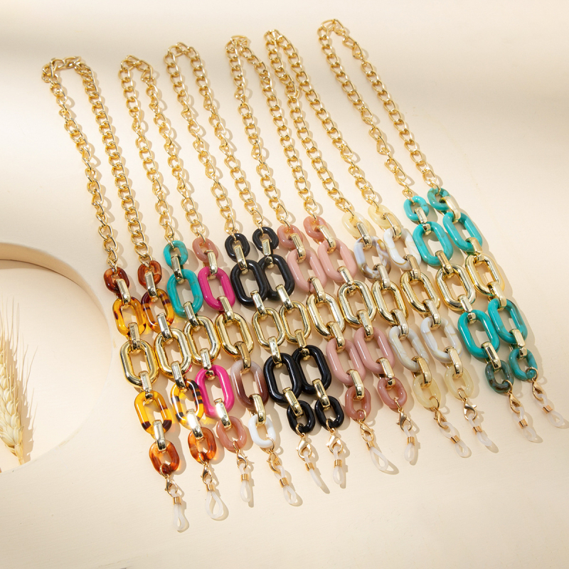 Divatos kreatív szemüveg nyakpántos fém színű csúszásgátló szemüveglánc női alkalmi napszemüveg