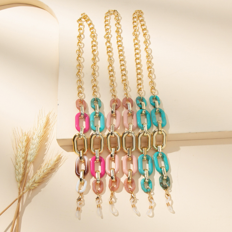 Divatos kreatív szemüveg nyakpántos fém színű csúszásgátló szemüveglánc női alkalmi napszemüveg