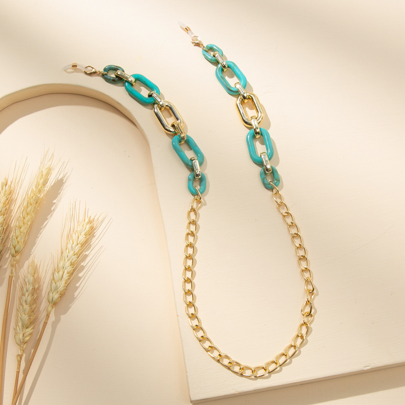 Divatos kreatív szemüveg nyakpántos fém színű csúszásgátló szemüveglánc női alkalmi napszemüveg