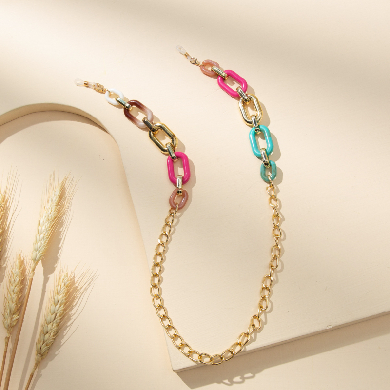 Divatos kreatív szemüveg nyakpántos fém színű csúszásgátló szemüveglánc női alkalmi napszemüveg