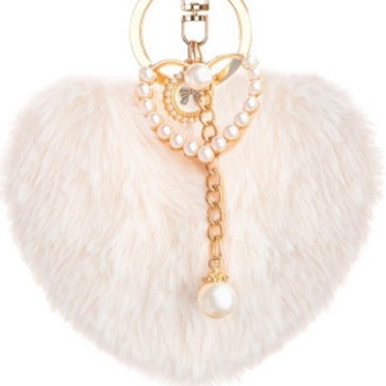 Διασυνοριακό Φθινόπωρο και Χειμώνας Αγάπη Γούνινη Μπάλα Μαργαριταριών Μπρελόκ Αξεσουάρ Αυτοκινήτου Ροδάκινο Καρδιά Τσάντα Κρεμαστό Λούτρινο Κρεμαστό Μικρά Δώρα