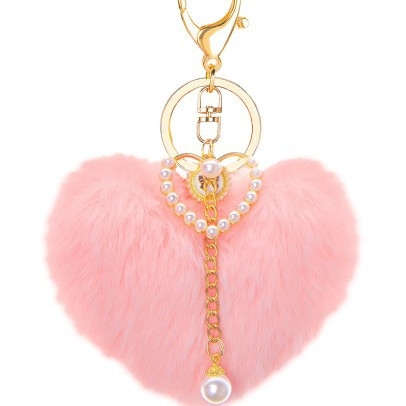 Határokon átnyúló őszi és téli szerelmes szőrmegolyó gyöngy kulcstartó autós kiegészítők őszibarack szív táska medál plüss függő apró ajándékok