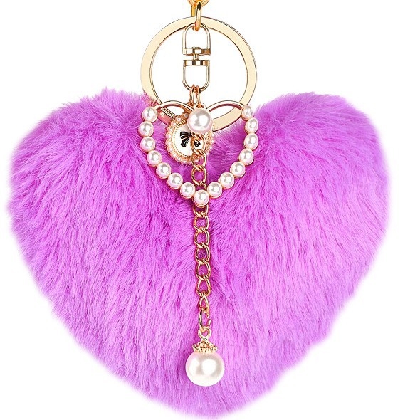 Határokon átnyúló őszi és téli szerelmes szőrmegolyó gyöngy kulcstartó autós kiegészítők őszibarack szív táska medál plüss függő apró ajándékok