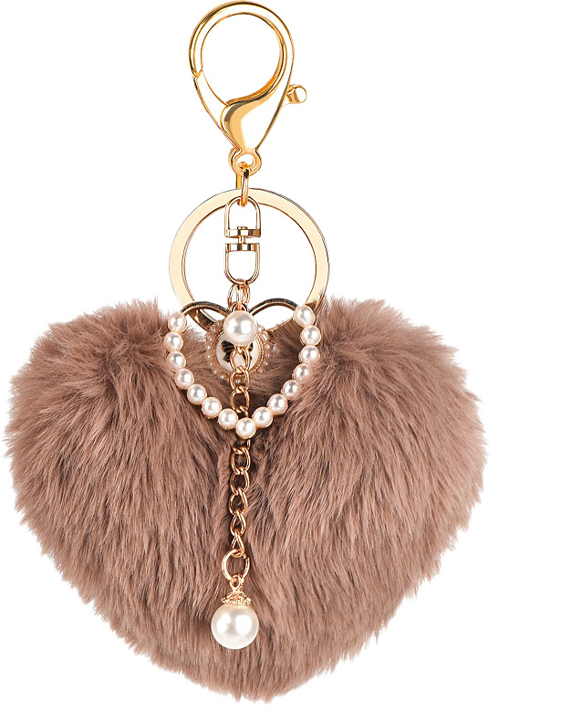 Határokon átnyúló őszi és téli szerelmes szőrmegolyó gyöngy kulcstartó autós kiegészítők őszibarack szív táska medál plüss függő apró ajándékok