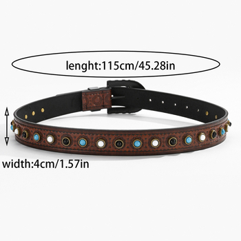 Határokon átnyúló új bohém vintage türkiz női öv