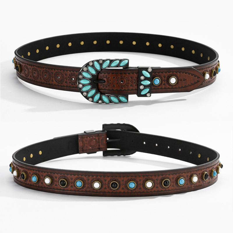 Határokon átnyúló új bohém vintage türkiz női öv