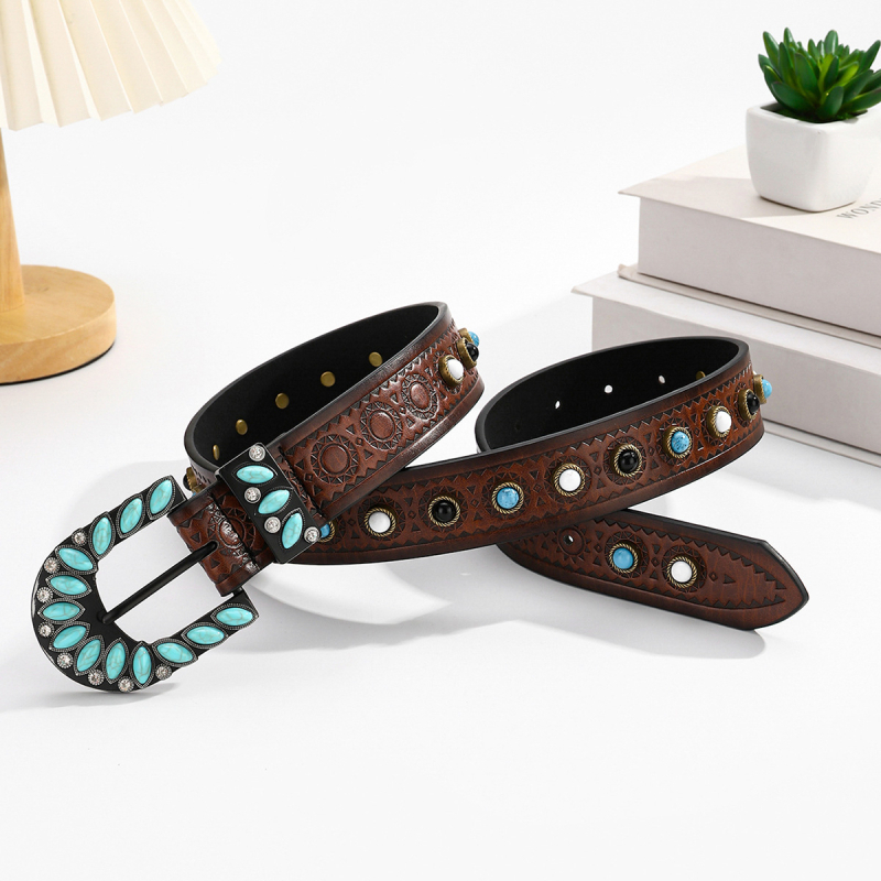 Határokon átnyúló új bohém vintage türkiz női öv