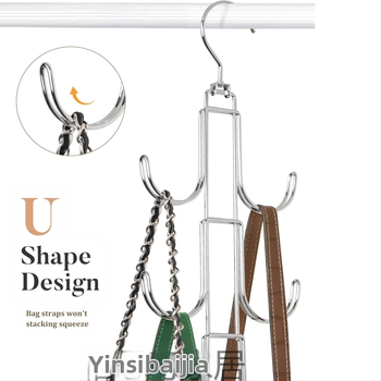 Forgatható multifunkcionális fém táskatartó kézitáska öv 360 fokban forgó hardverhorog helytakarékos állvány