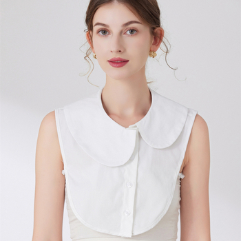 2023 Νέο οβάλ ακανόνιστο λευκό κολάρο από καθαρό βαμβάκι με δαντέλα για γυναίκες, ευέλικτο διασυνοριακό κολάρο δαντέλας χονδρικής