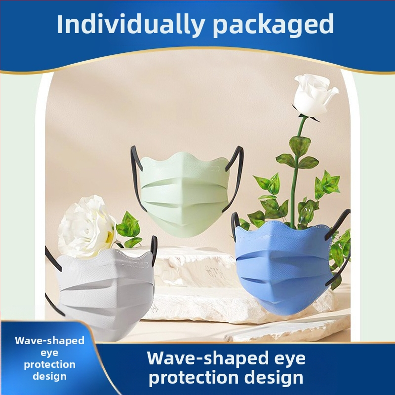 Медицинска маска Morandi Color за еднократна употреба, медицинска хирургия, 3D пеперуда, вълна, V, ъгъл на очите, женски, висока цветна стойност