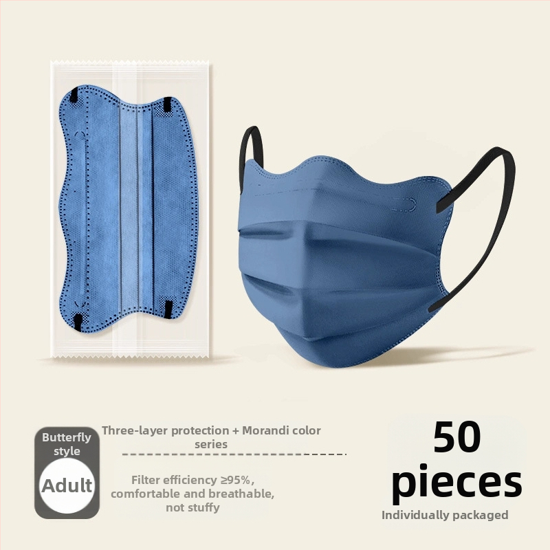 Morandi Color medicinska maska za jednokratnu upotrebu, medicinska kirurgija, 3D leptir val V lice, kut oka, ženska, visoka vrijednost boje