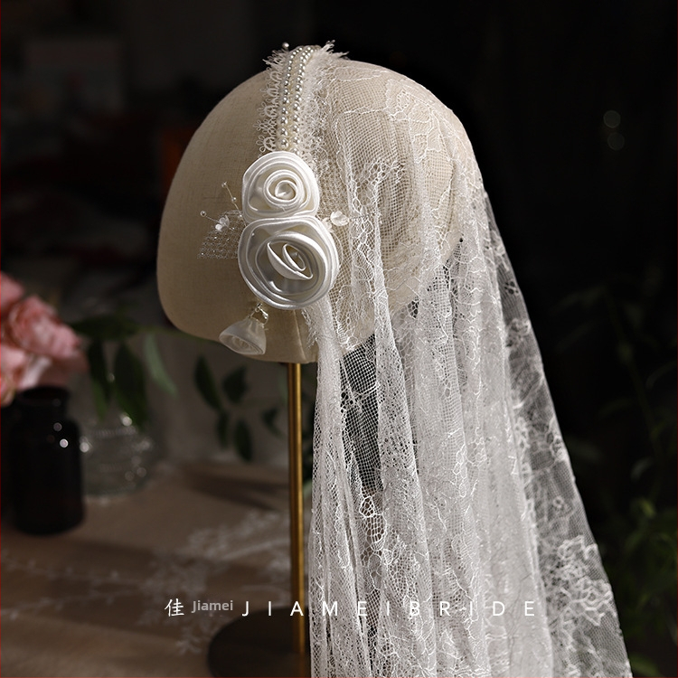 Nová svadobná čelenka s čipkou v štýle ťažkého priemyslu od Čínskej republiky, francúzsky temperament, svadobná čelenka, cestovná raketa, vlasové doplnky