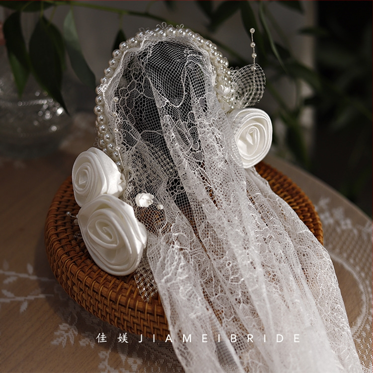 Nová svadobná čelenka s čipkou v štýle ťažkého priemyslu od Čínskej republiky, francúzsky temperament, svadobná čelenka, cestovná raketa, vlasové doplnky