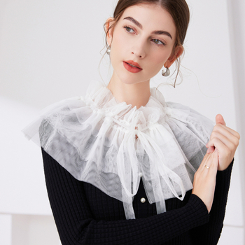 Új, határokon átnyúló, népszerű, palota mintás fodros gallérral díszített nyakdíszek, hálós csipke, műgallér, színpaddekoráció, puffos gallér kiegészítők