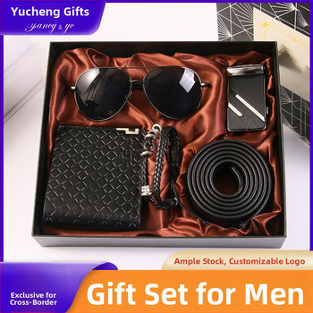 Vyrams skirtas verslo dovanų rinkinys „Crossborder“, diržas, piniginė, akiniai nuo saulės, apyrankė, praktiška Valentino dienos dovana Padėkos proga