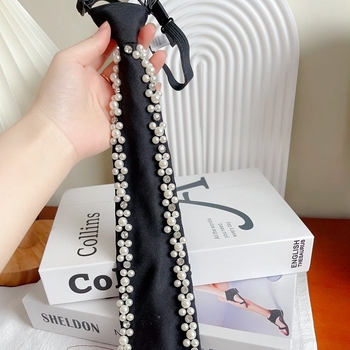 Πρωτότυπη μπλούζα με στρας και μαργαριτάρια, vintage διακόσμηση, νέα μαύρη JK Girl