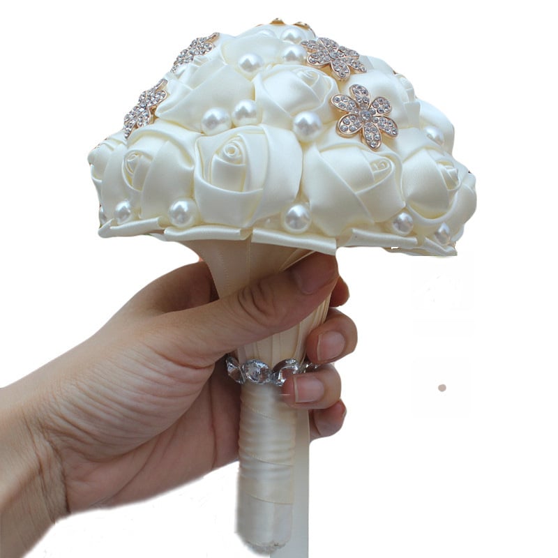 Tiesioginė gamyklinė simuliacija Rožė Vestuvės Nuotaka laiko gėlę Pamergės sesers riešo gėlė pabrolio sagė W242-T