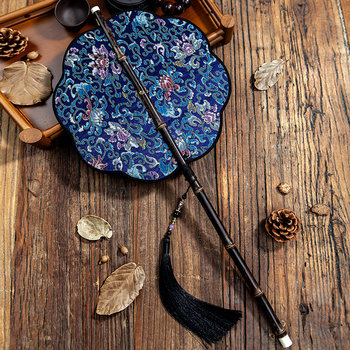 Ветрило за кръста, което може да се навива с дълга дръжка, древен стил, женски фееричен дух, хладно и издръжливо през лятото, класически танцов фен от династията Хан - Cheongsam