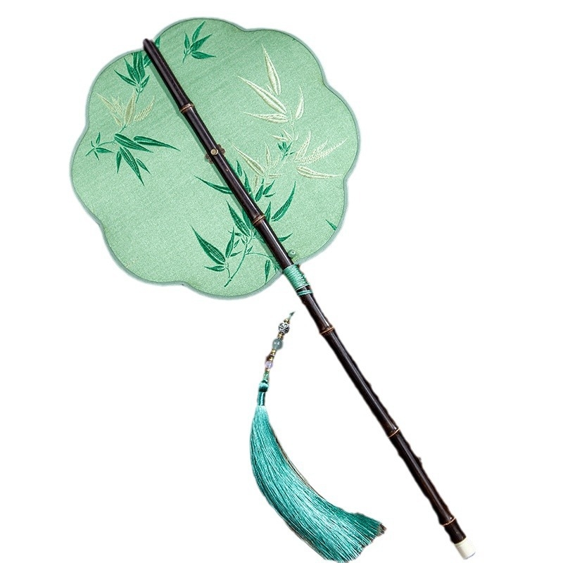 Ветрило за кръста, което може да се навива с дълга дръжка, древен стил, женски фееричен дух, хладно и издръжливо през лятото, класически танцов фен от династията Хан - Cheongsam