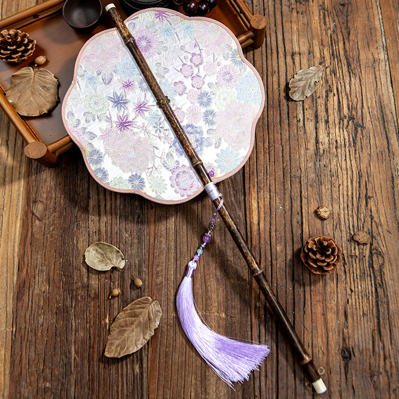 Ветрило за кръста, което може да се навива с дълга дръжка, древен стил, женски фееричен дух, хладно и издръжливо през лятото, класически танцов фен от династията Хан - Cheongsam