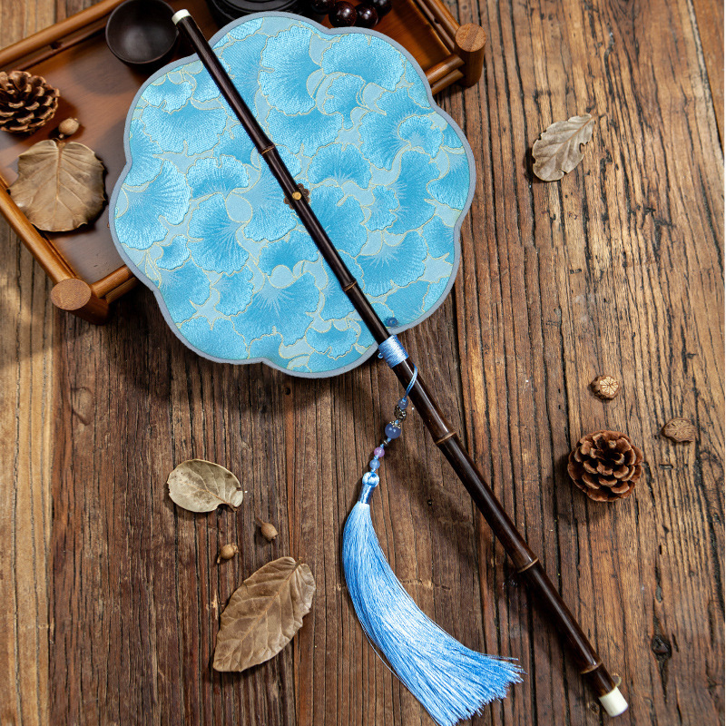 Ветрило за кръста, което може да се навива с дълга дръжка, древен стил, женски фееричен дух, хладно и издръжливо през лятото, класически танцов фен от династията Хан - Cheongsam