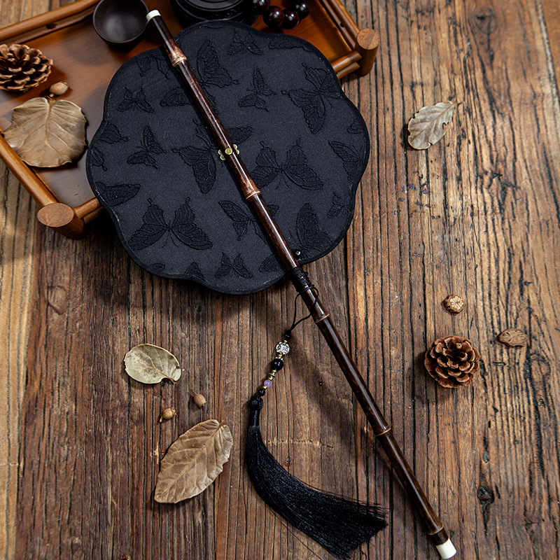 Ветрило за кръста, което може да се навива с дълга дръжка, древен стил, женски фееричен дух, хладно и издръжливо през лятото, класически танцов фен от династията Хан - Cheongsam