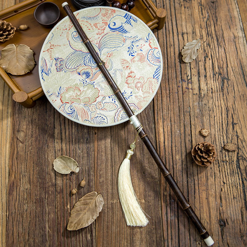 Ветрило за кръста, което може да се навива с дълга дръжка, древен стил, женски фееричен дух, хладно и издръжливо през лятото, класически танцов фен от династията Хан - Cheongsam