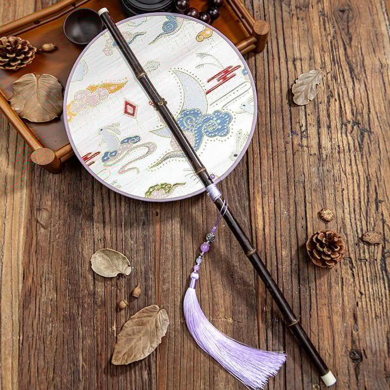 Ветрило за кръста, което може да се навива с дълга дръжка, древен стил, женски фееричен дух, хладно и издръжливо през лятото, класически танцов фен от династията Хан - Cheongsam