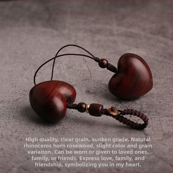 Σανταλόξυλο μικρή αγάπη αλυσίδα κινητού τηλεφώνου μπρελόκ αυτοκινήτου για να στείλετε στη φίλη ζευγάρι δημιουργικό μικρό δώρο μενταγιόν κλειδιού μενταγιόν