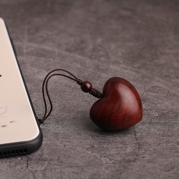 Σανταλόξυλο μικρή αγάπη αλυσίδα κινητού τηλεφώνου μπρελόκ αυτοκινήτου για να στείλετε στη φίλη ζευγάρι δημιουργικό μικρό δώρο μενταγιόν κλειδιού μενταγιόν