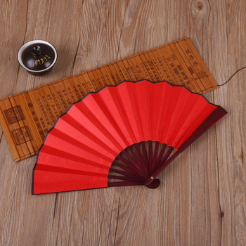 Μπαμπού κόκκαλο 10 ιντσών απομίμηση μεταξιού μαόνι ρυζιού χαρτιού εταιρική διαφήμιση εξατομικεύσιμη μελάνι λογότυπου ζωγραφικής προωθητικό ανεμιστήρα διαφήμισης