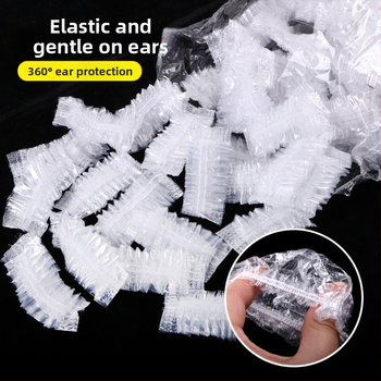 100 ümmargust šampooni juuksevärvi juuste küpsetusõli veekindlad ühekordselt kasutatavad kõrvaklapid PE-riba tüüpi plastist juuksekõrvaklapid hulgimüük