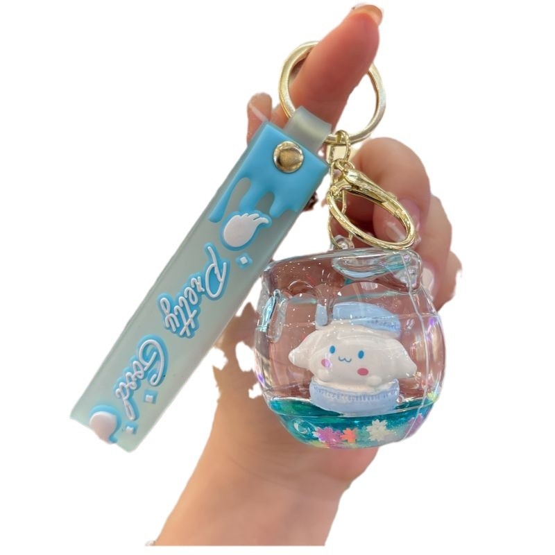 Kreatív akril kis bárányos futóhomok kulcstartó aranyos vak doboz dísz baba táska medál kulcstartó ajándék