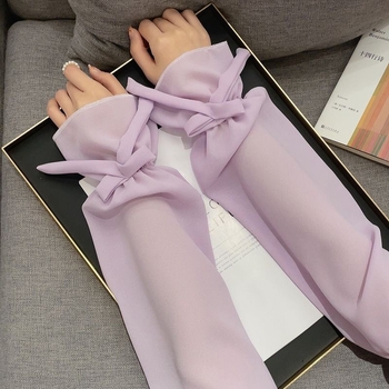 Šifoninės kaspino rankovės, studentų versija, mielos, mielos, važinėjančios dviračiu, atsparios vėjui, vasarinės, vėsios, apsaugančios nuo saulės, rankovės su ledu.