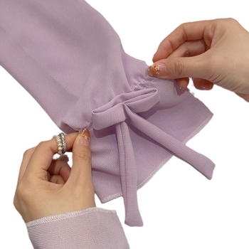 Šifoninės kaspino rankovės, studentų versija, mielos, mielos, važinėjančios dviračiu, atsparios vėjui, vasarinės, vėsios, apsaugančios nuo saulės, rankovės su ledu.